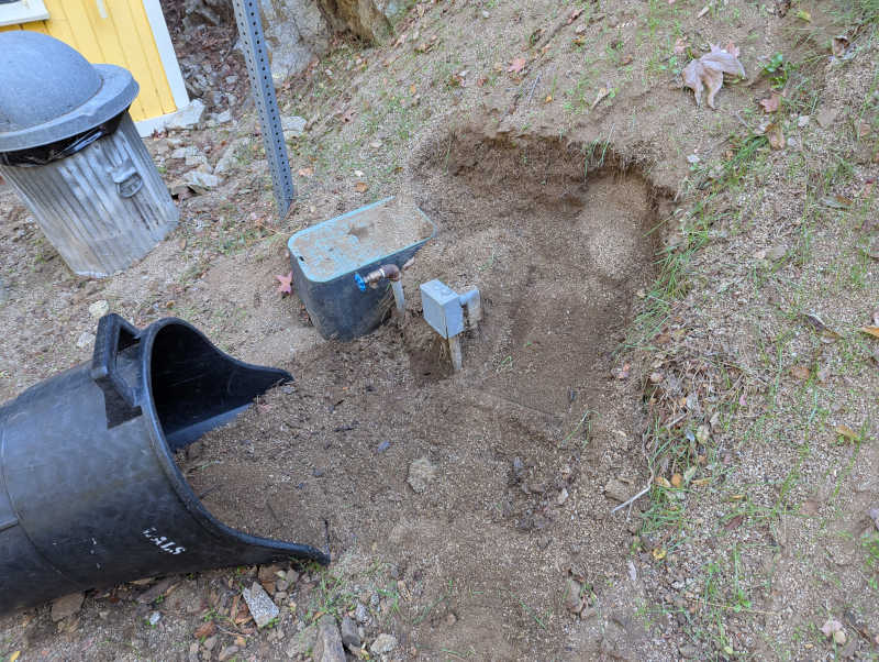 Sprinkler shoveling in progress