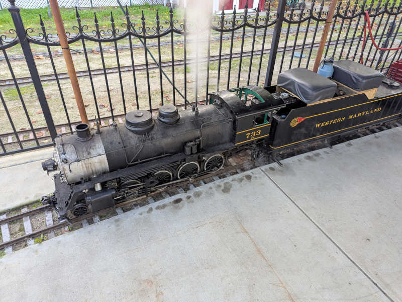 Shawn&rsquo;s 2-8-0 locomotive at station platform