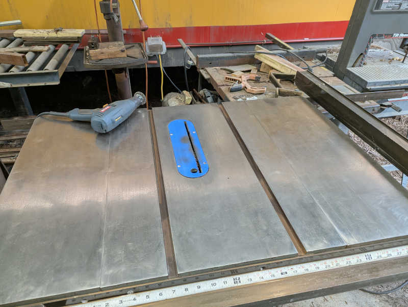 Table saw rusty guides