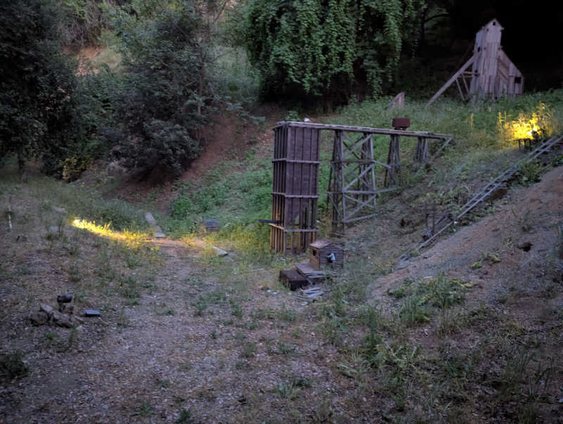 Hillside mine solar lights